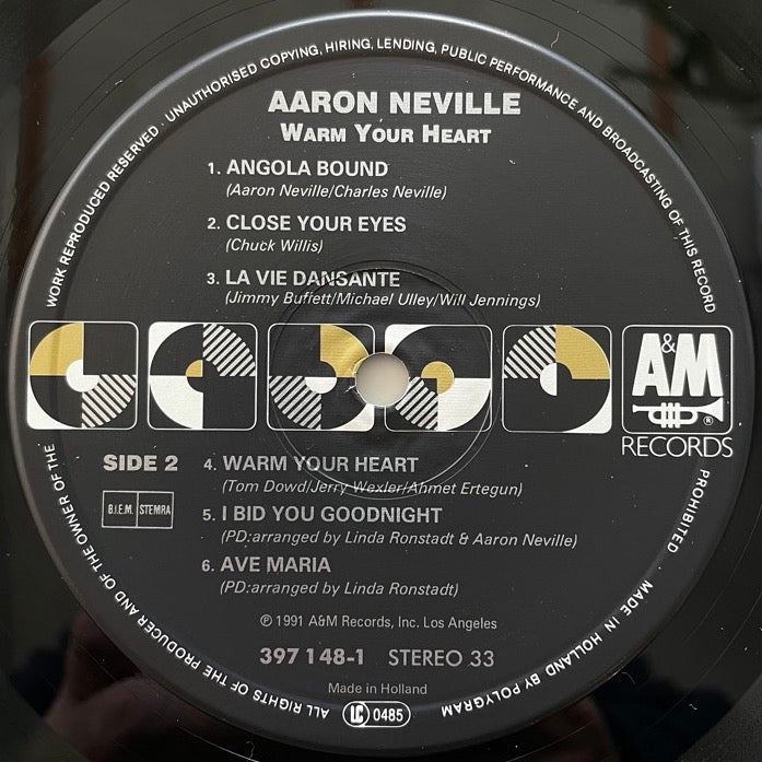 AARON NEVILLE / WARM YOUR HEART - Dutch A&M Original