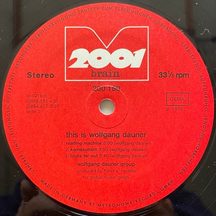 WOLFGANG DAUNER / THIS IS .. - German Brain