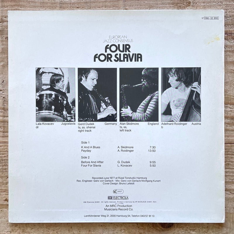 EUROPEAN JAZZ CONSENSUS / FOUR FOR SLAVIA - German MRC Original
