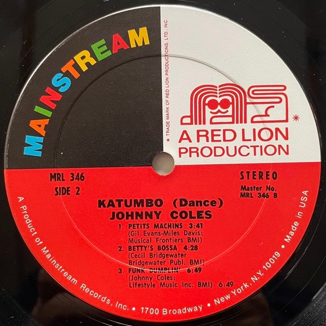 JOHNNY COLES / KATUMBO - US Mainstream Original