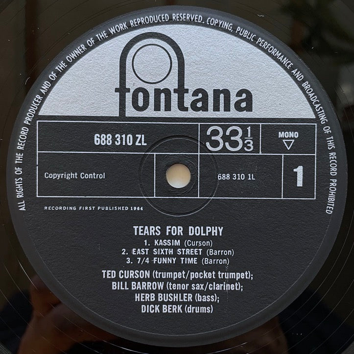 TED CURSON QUARTET / TEARS FOR DOLPHY - UK Fontana Mono