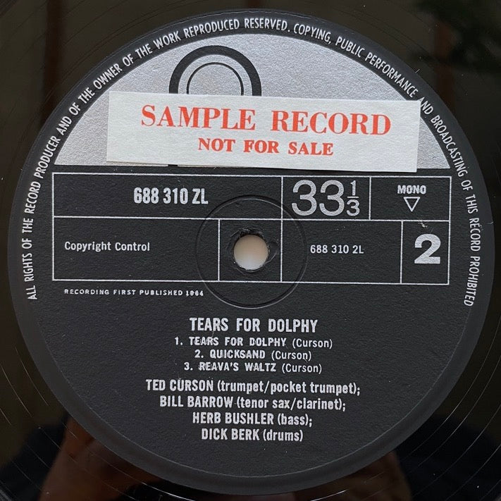TED CURSON QUARTET / TEARS FOR DOLPHY - UK Fontana Mono