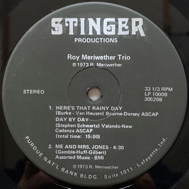 ROY MERIWETHER TRIO / NUBIAN LADY - US Stinger Original