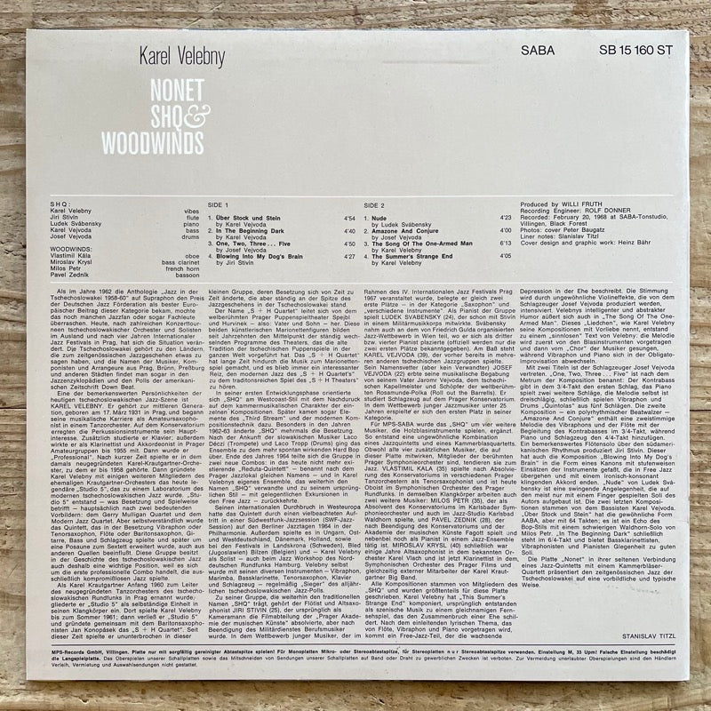 KAREL VELEBNY / NONET SHQ & WOODWINDS - German Saba original