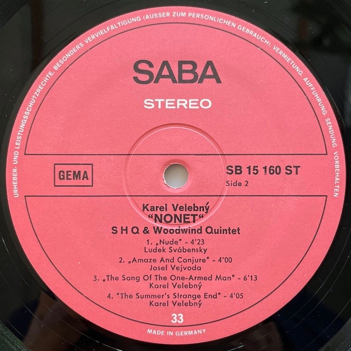 KAREL VELEBNY / NONET SHQ & WOODWINDS - German Saba original