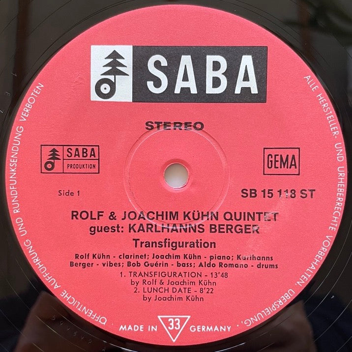 ROLF + JOACHIM KUHN QUINTET / TRANSFIGURATION - German Saba original signed