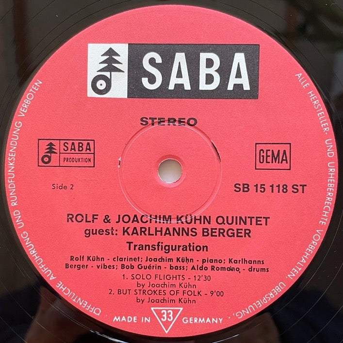 ROLF + JOACHIM KUHN QUINTET / TRANSFIGURATION - German Saba original signed