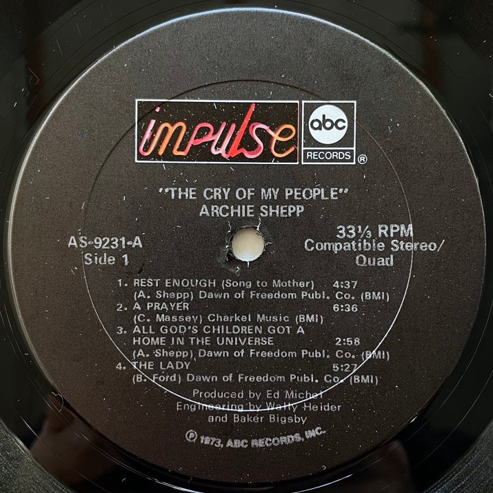 ARCHIE SHEPP / THE CRY OF MY PEOPLE - US Impulse original