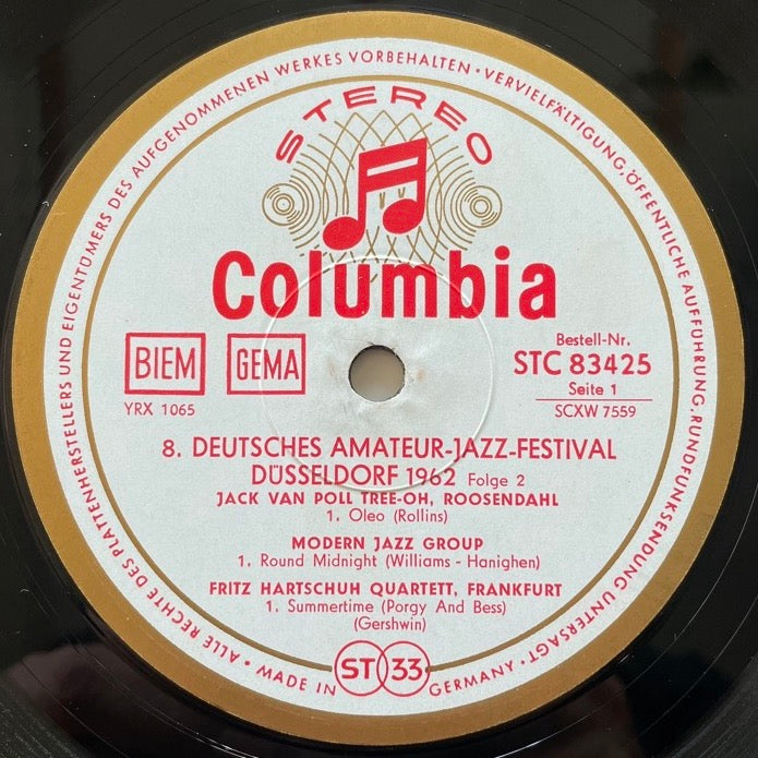 V.A. / 8. DEUTSCHES AMATEUR-JAZZ-FESTIVAL DUSSELDORF 1962 FOLGE 2 - German Columbia original