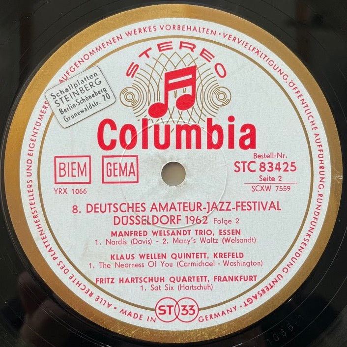 V.A. / 8. DEUTSCHES AMATEUR-JAZZ-FESTIVAL DUSSELDORF 1962 FOLGE 2 - German Columbia original