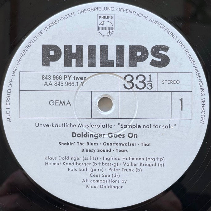 KLAUS DOLDINGER / DOLDINGER GOES ON - German Philips Promo Original