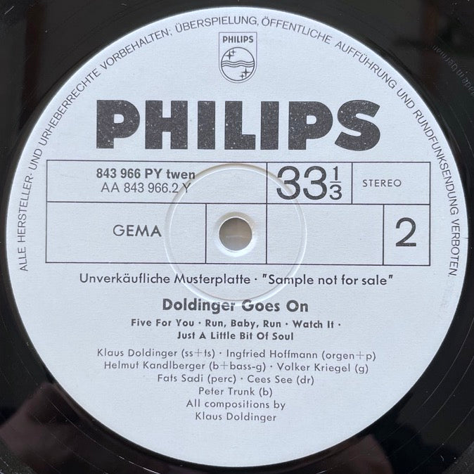 KLAUS DOLDINGER / DOLDINGER GOES ON - German Philips Promo Original