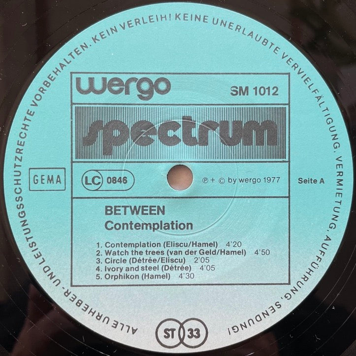 BETWEEN / CONTEMPLATION - German Wergo Original