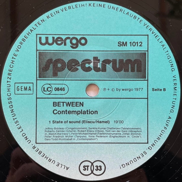 BETWEEN / CONTEMPLATION - German Wergo Original