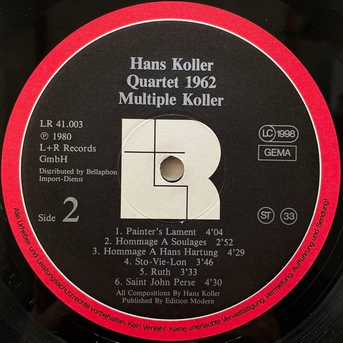 HANS KOLLER QUARTET 1962 / MULTIPLE KOLLER - German L+R Original