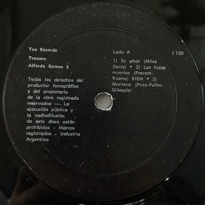 ALFREDO REMUS 3 / TRAUMA - Argentine Ten Records original