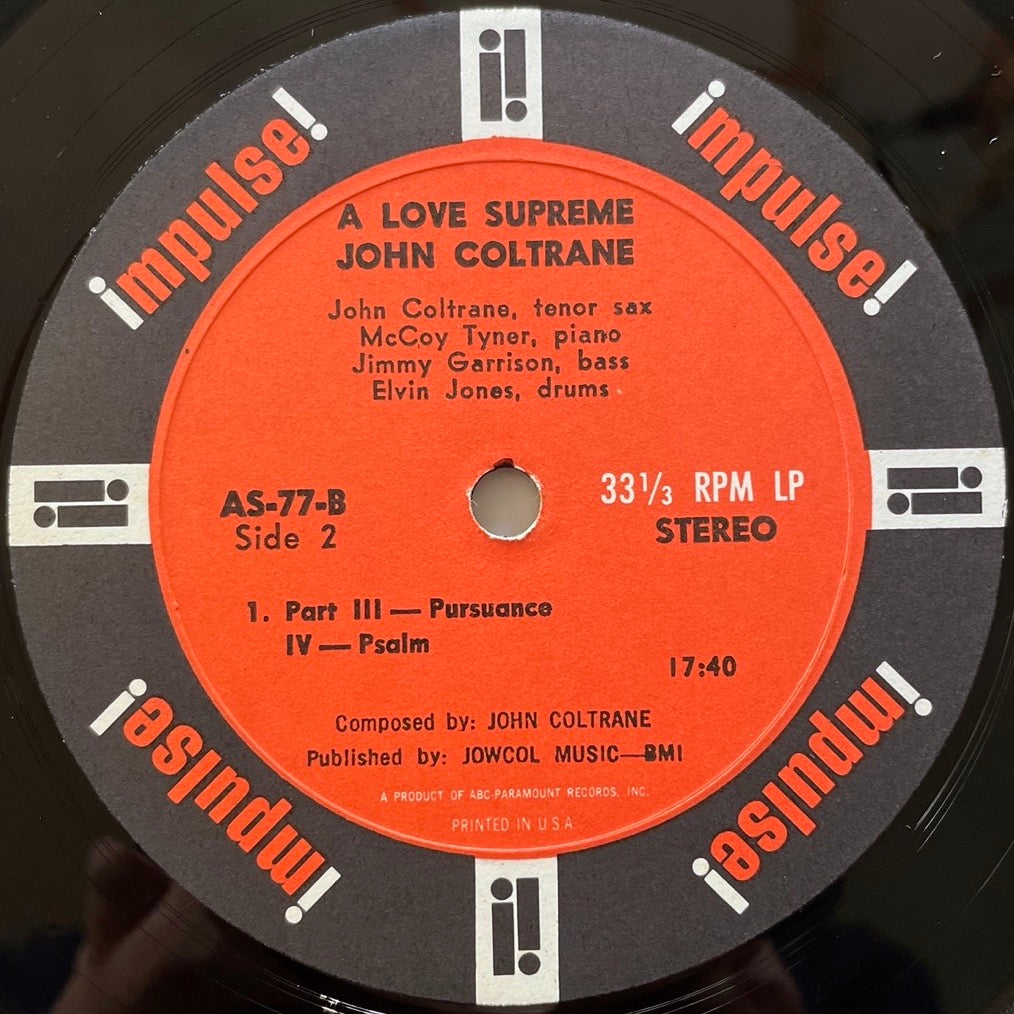 JOHN COLTRANE / A LOVE SUPREME - US Impulse