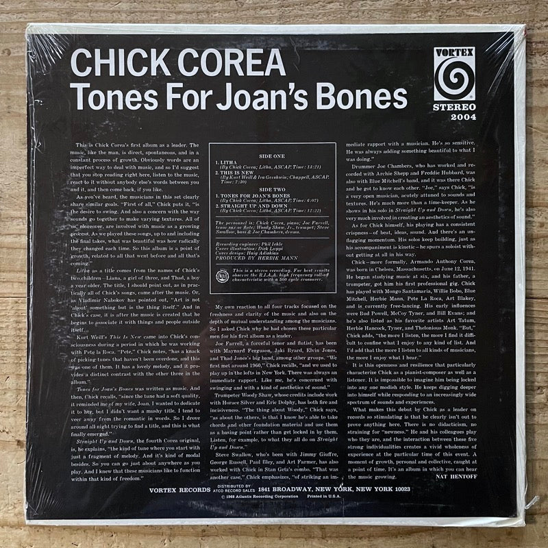 CHICK COREA / TONES FOR JOAN'S BONES - US Vortex original