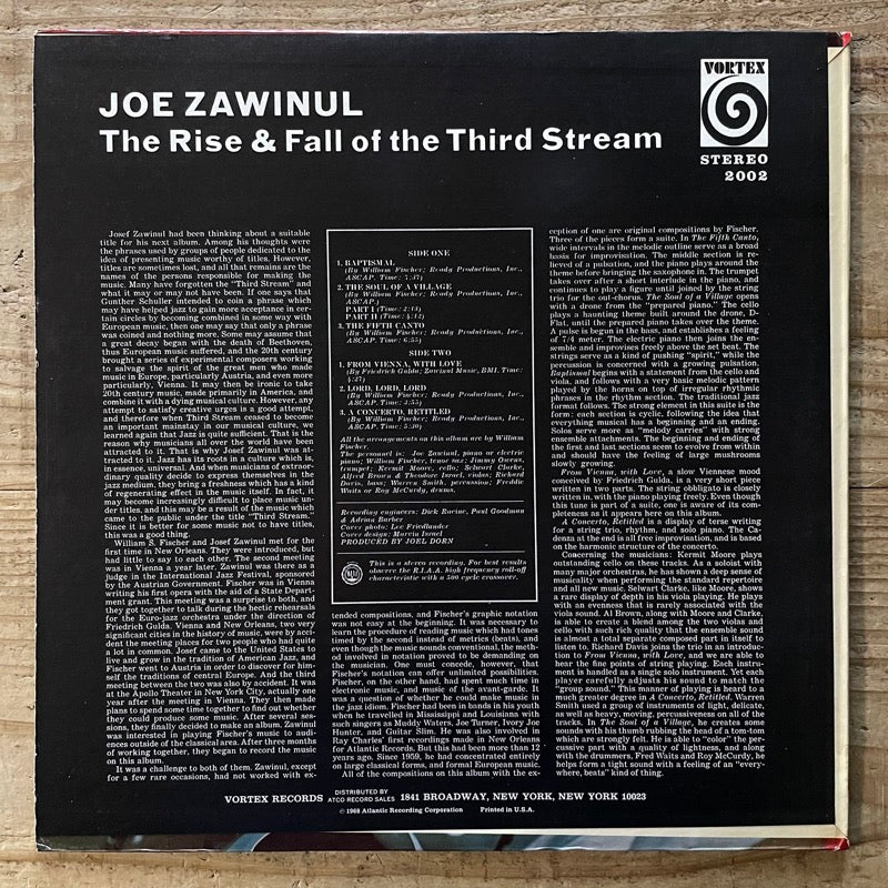 JOE ZAWINUL / THE RISE & FALL OF THE THIRD STREAM - US Vortex original