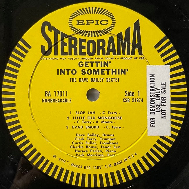 DAVE BAILEY SEXTET / GETTIN' INTO SOMETHIN' - US Epic Stereo Promo original