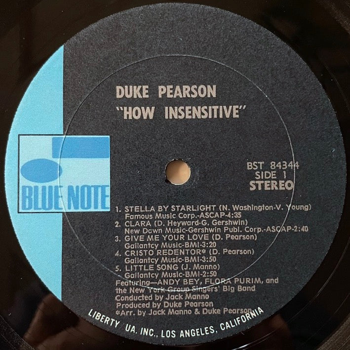 DUKE PEARSON / HOW INSENSITIVE - US Blue Note Liberty/UA