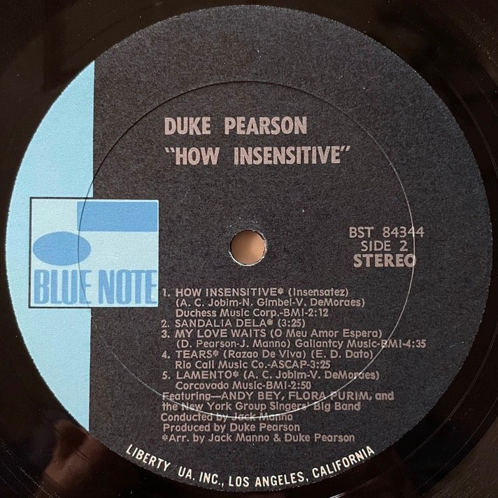 DUKE PEARSON / HOW INSENSITIVE - US Blue Note Liberty/UA