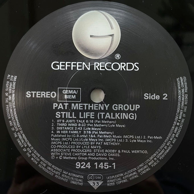 PAT METHENY / STILL LIFE (TALKING) - German Geffen original