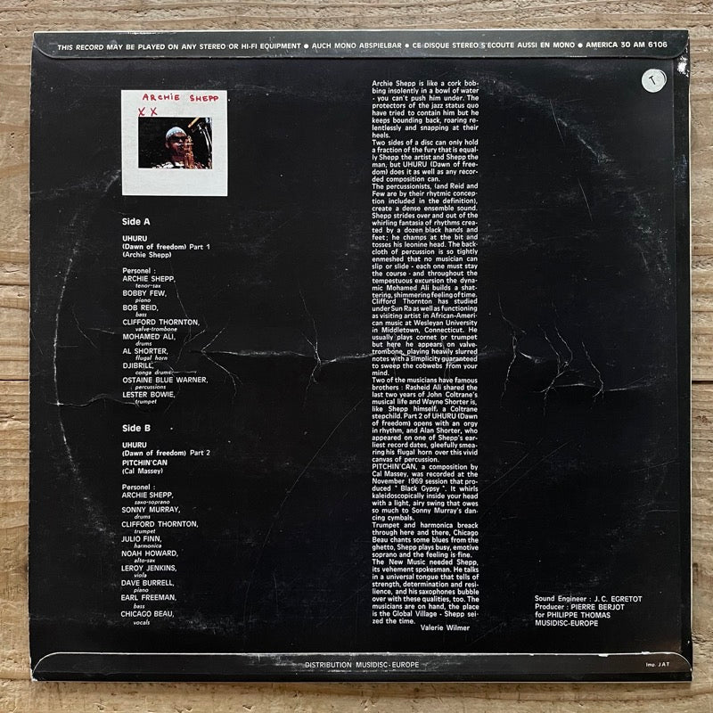 ARCHIE SHEPP / PITCHIN CAN - French America original