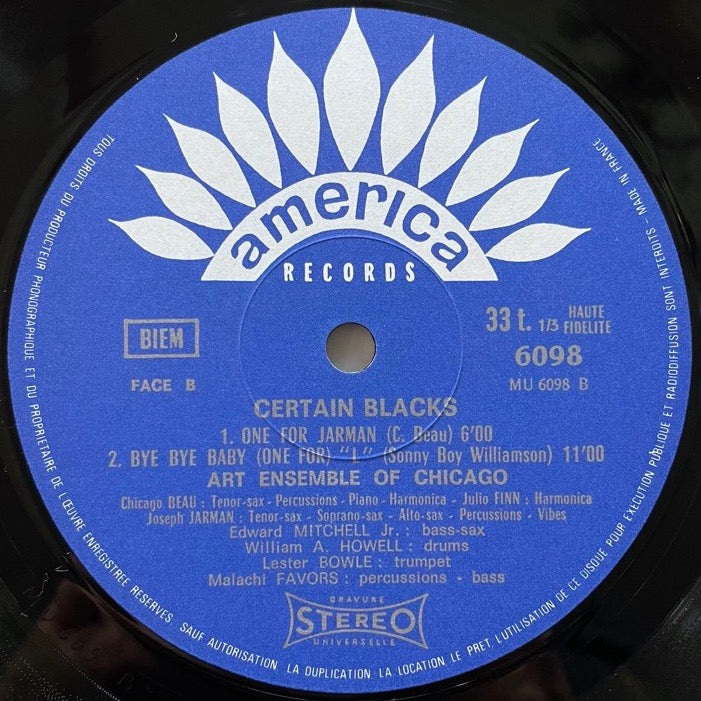 ART ENSEMBLE OF CHICAGO / CERTAIN BLACKS - French America original