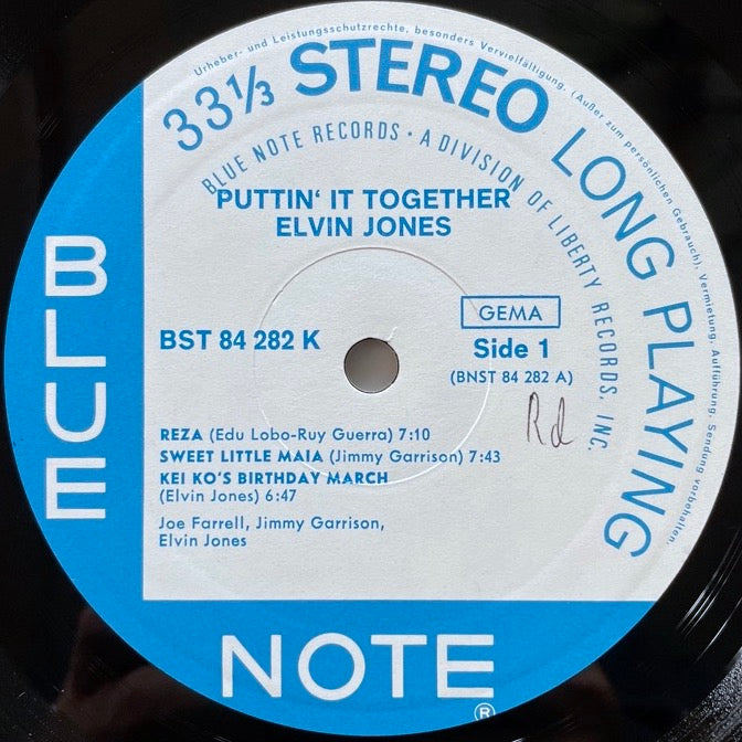 ELVIN JONES TRIO / PUTTIN' IT TOGETHER - German Blue Note VAN GELDER