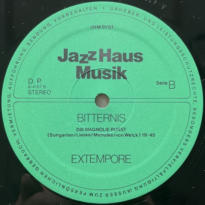EXTEMPORE / BITTERNIS - German Jazz Haus Musik Original