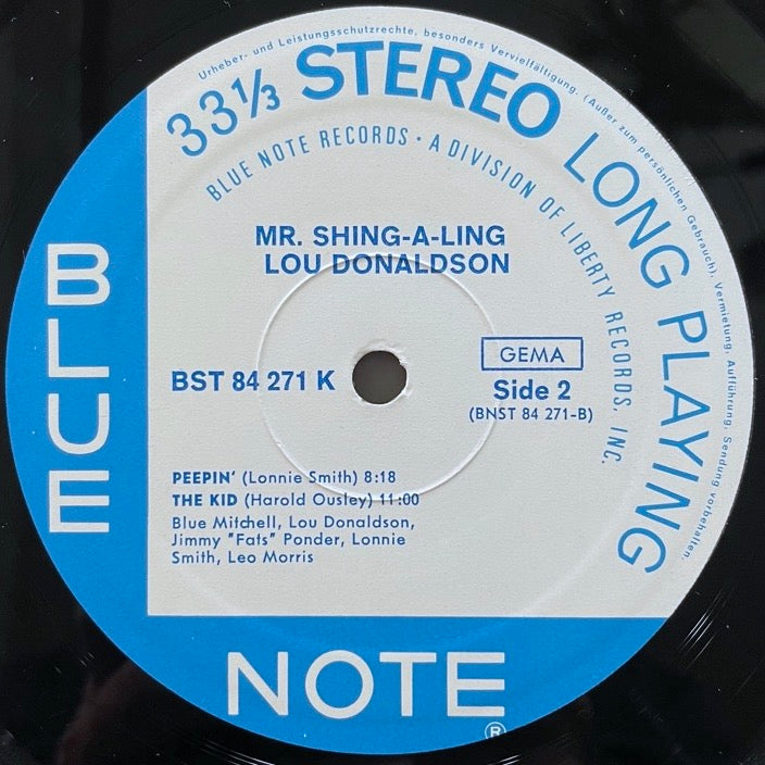 LOU DONALDSON / MR.SHING-A-LING - German Blue Note VAN GELDER