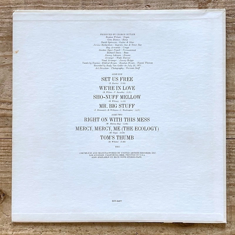 REUBEN WILSON / SET US FREE - German Blue Note VAN GELDER