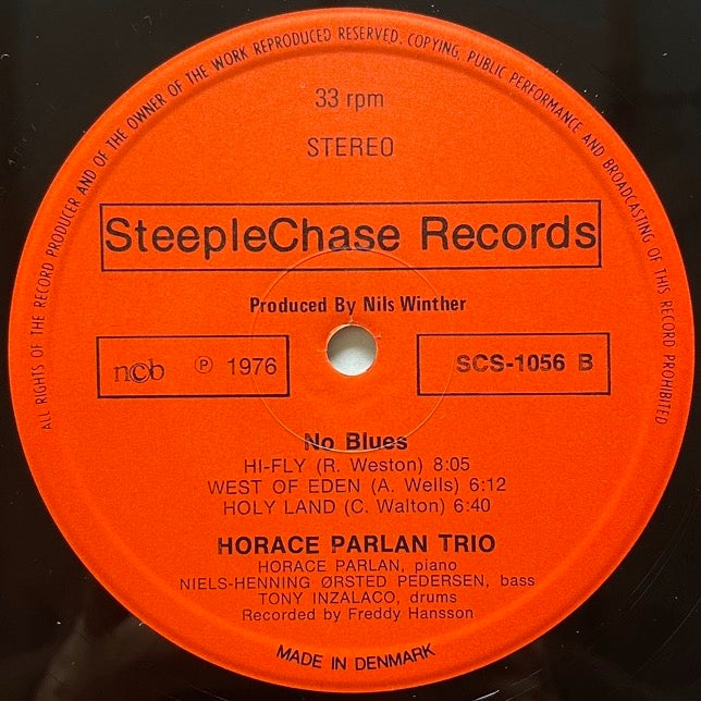 HORACE PARLAN TRIO / NO BLUES - Danish SteepleChase Original