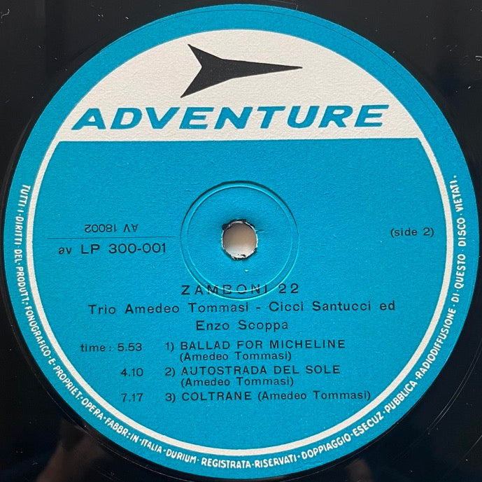 TRIO TOMMASI feat. ENZO SCOPPA, CICCI SANTUCCI / ZAMBONI 22 - Italian Adventure Original