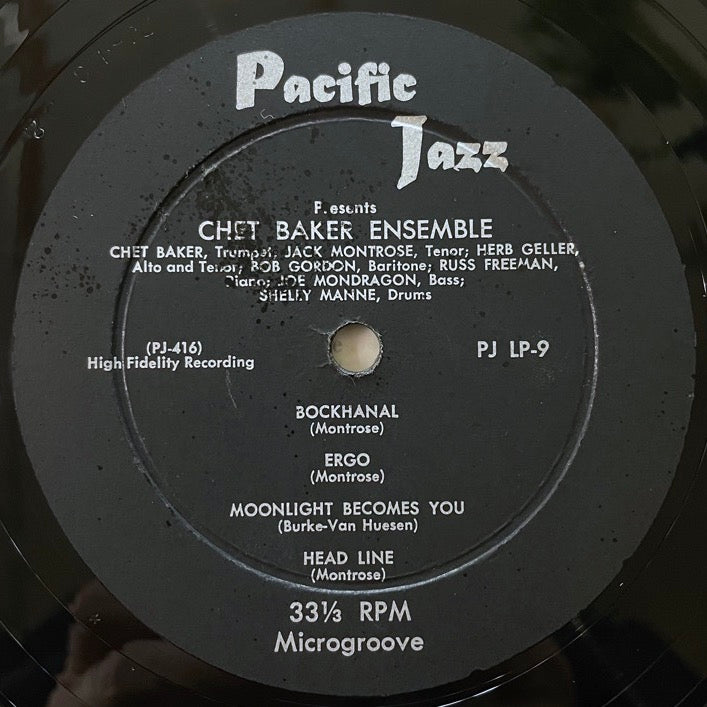 CHET BAKER ENSEMBLE (10") - US Pacific Jazz original