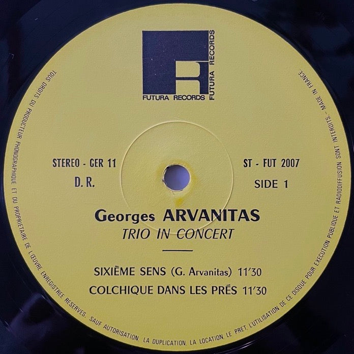 GEORGES ARVANITAS TRIO IN CONCERT - French Futura single sleeve