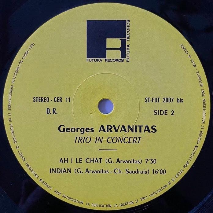 GEORGES ARVANITAS TRIO IN CONCERT - French Futura single sleeve