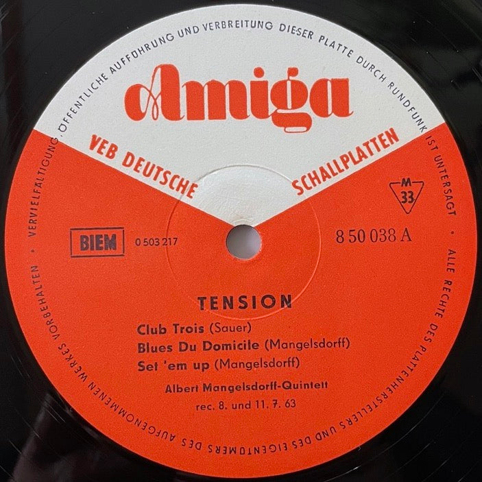 ALBERT MANGELSDORFF QUINTETT / ONE - TENSION - GDR Amiga