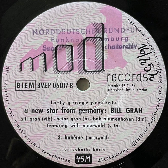 BILL GRAH / A NEW STAR FROM GERMANY (EP) - German Mod Original