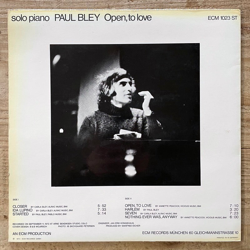 PAUL BLEY / OPEN, TO LOVE - German ECM Original