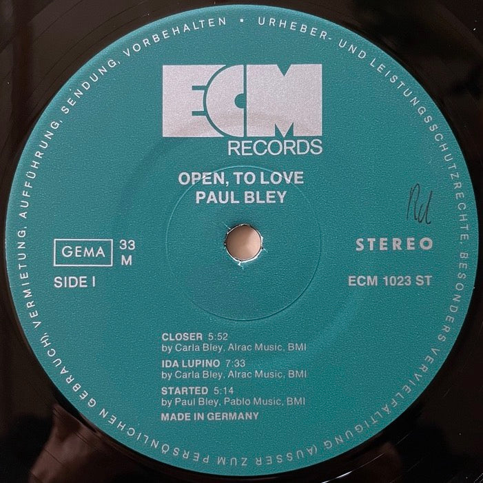 PAUL BLEY / OPEN, TO LOVE - German ECM Original