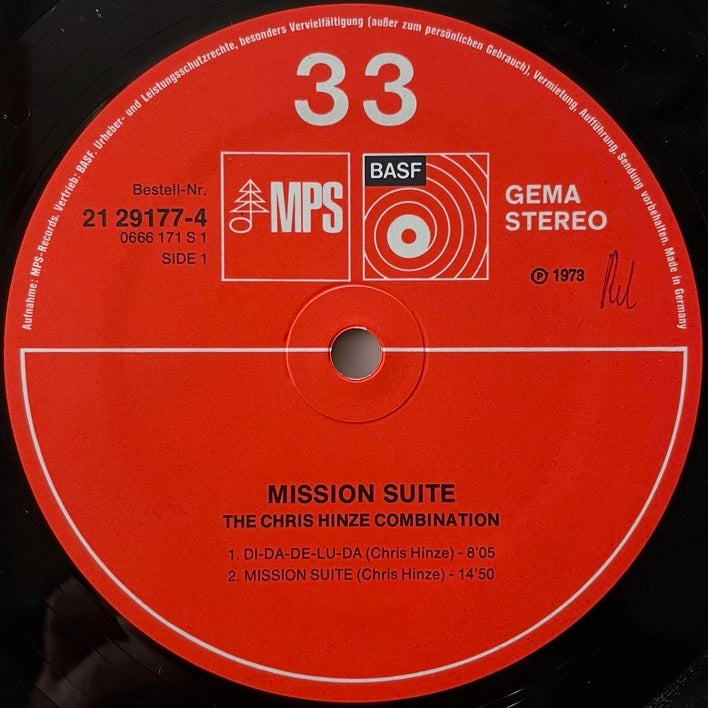 CHRIS HINZE COMBINATION / MISSION SUITE - German MPS/BASF Original