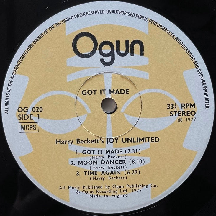 HARRY BECKETT'S JOY UNLIMITED / GOT IT MADE - UK Ogun original