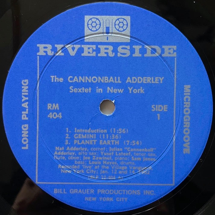 CANNONBALL ADDERLEY SEXTET / IN NEW YORK - US Riverside