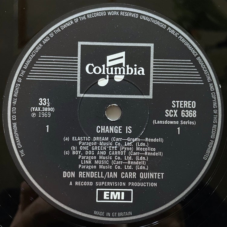 DON RENDELL/IAN CARR QUINTET / CHANGE IS - UK Columbia original