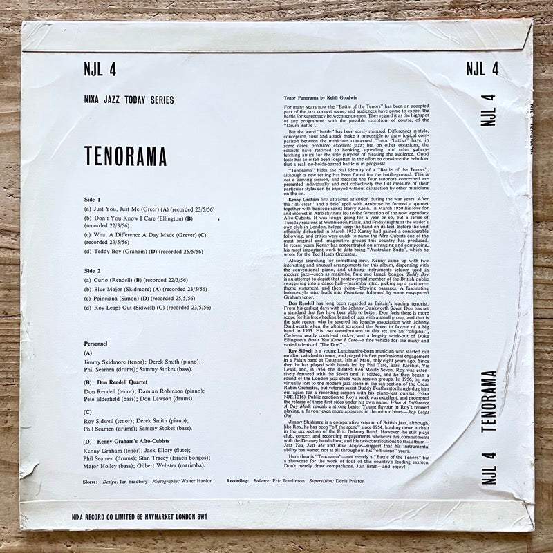 DON RENDELL QUARTET etc.. / TENORAMA - UK Pye Nixa original