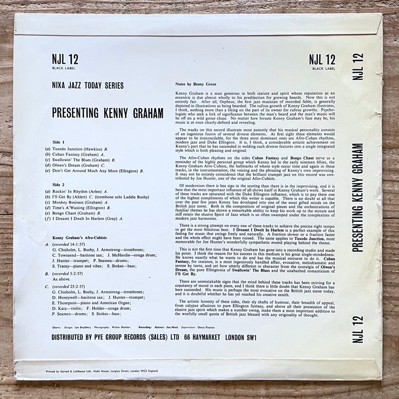 KENNY GRAHAM / PRESENTING KENNY GRAHAM - UK Pye Nixa original