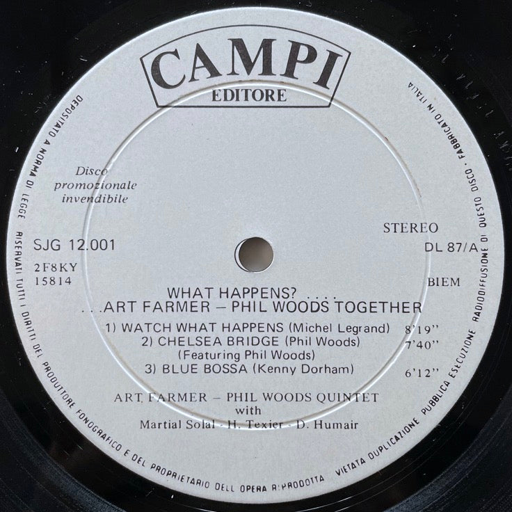 ART FARMER - PHIL WOODS / WHAT HAPPENS?... - Italian Campi original