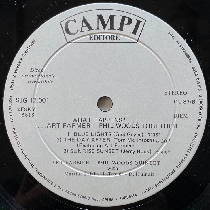 ART FARMER - PHIL WOODS / WHAT HAPPENS?... - Italian Campi original